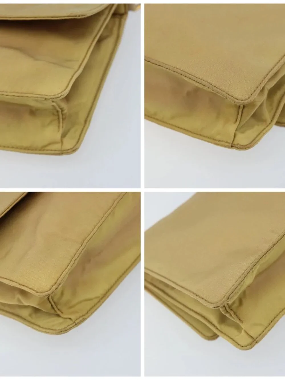 PRADA Shoulder Bag Nylon Beige Gold - Picture 14 of 16